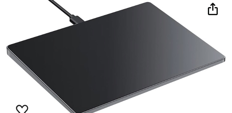Photo 1 of seenda Upgraded Trackpad, Tempered Glass Surface with Multi-Touch, Aluminum Slim USB Windows Touchpad with High Precision Navigation for Windows 10/11 Desktop/Laptop/Notebook Computer PC, Black