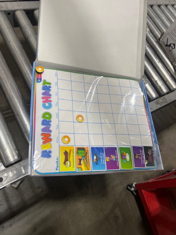 Photo 2 of Large Magnetic Reward Chart for Kids - 127 Pre-Written Stickers (Including Potty Training) + 30 Customizable Chores - Behavior, Responsibility & Incentive Routine Star Chart for Fridge (1 Kid Version)