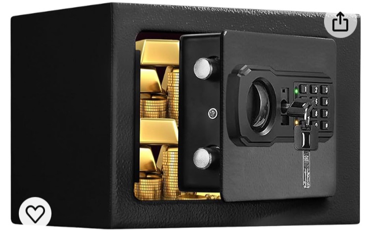 Photo 1 of 0.3 Cu ft Small Personal Safe Box, Mini Kid Safe with Combination Lock and Keys, Digital Safe for Kids Home Hotels Business