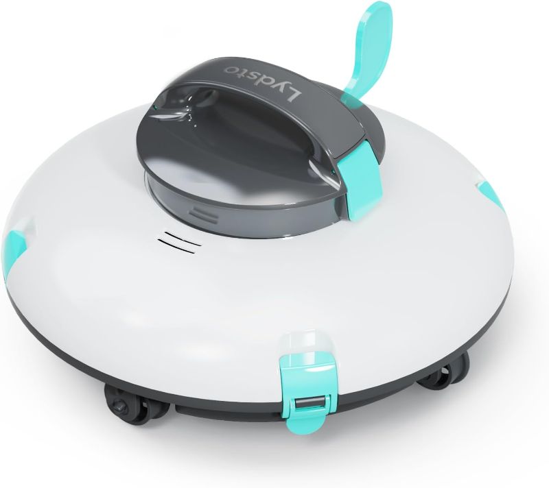 Photo 1 of (2024 Upgrade) Cordless Robotic Pool Cleaner - 70Mins Pool Vacuum for above Ground Pool,15KPa Powerful Suction,Water Sensor,Self-Parking,Pool Cleaner Robot for Flat Bottom Pools Up to 38Ft,Pearl White
