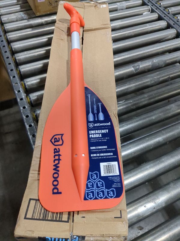 Photo 2 of Attwood Emergency Telescoping Paddle for Boating, Orange Paddle 20 Inch to 42 Inch