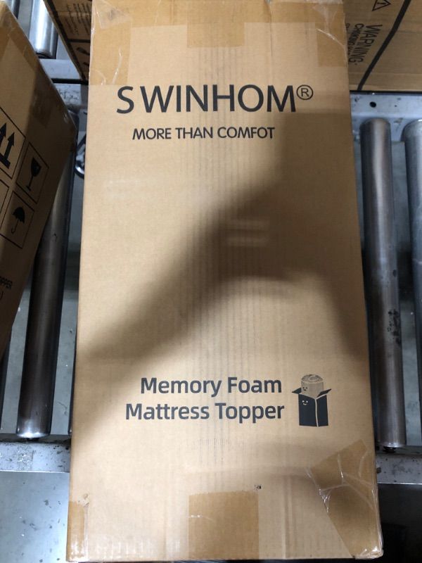 Photo 1 of 3 Inch Queen Memory Foam Mattress Topper, Ventilated Foam Topper with Cooling Cover, Mattress Pad with 18'' Deep Pocket, White Queen White