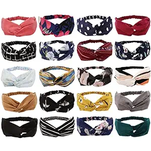 Photo 1 of 20 Pack Boho Headbands for Women Womens Headbands Head Bands No Slip Fashion for Women Hair Bands Knotted Turban Fashion Headbands for Wigs Hair Accessories for Women and Girls