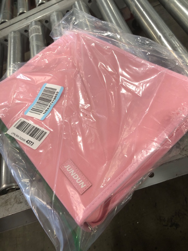 Photo 1 of Accordion File Organizer - Fireproof Accordion Folder with Zipper & Labels - 12 Pocket Expanding File Folder with Multi-Pockets Paper Organizer Folder for Letter A4 Files and More (Pink) L 12 Pockets Transparent Accordion Pink