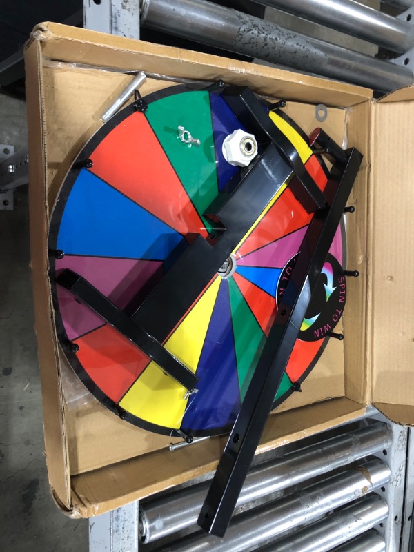 Photo 1 of 18 INCH HEAVY SPINNING PRIZE WHEEL 14 SLOTS COLOR TABLETOP 