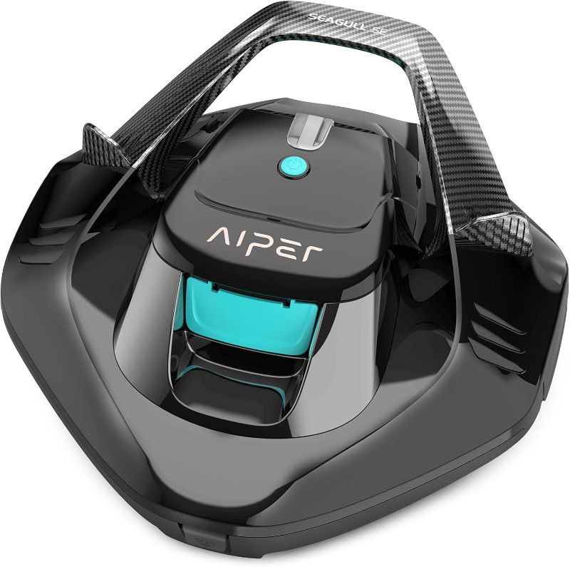 Photo 1 of AIPER Cordless Robotic Pool Cleaner, Ideal for Flat Above/In-Ground Pools up to 40 Feet, Pool Vacuum Lasts 90 Mins, LED Indicator, Self-Parking - Gray