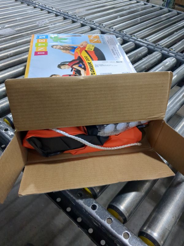 Photo 1 of INTEX 58331EP Explorer 200 Inflatable Boat Set: Includes Deluxe Aluminum Oars and Mini Hand-Pump – Dual Air Chambers – Grab Rope – 2-Person – 210lb Weight Capacity