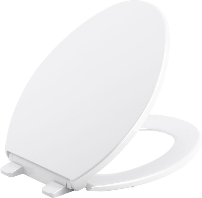 Photo 1 of Brevia Elongated Closed Front Toilet Seat in White
