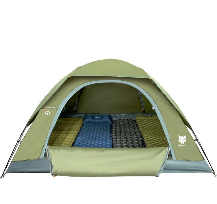 Photo 1 of Night Cat Camping Tent, Easy Clip Setup Double Layers 2 Doors Waterproof Lightweight,3-4 Persons