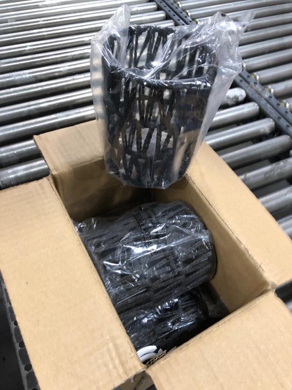 Photo 1 of 4 Pack Rattan Lamp Shade, Small Boho Lamp Shades Replacement, 5.9in Height, 5in Diameter, 1.53in Fitter, Black