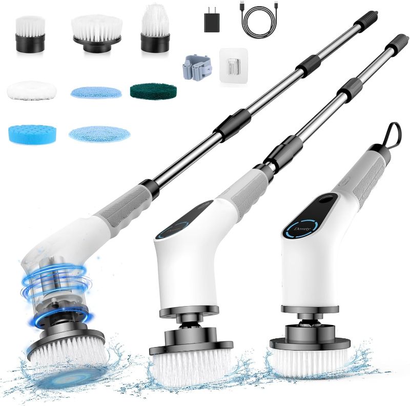 Photo 1 of Electric Spin Scrubber, Cordless Cleaning Brush, Shower Scrubber with 8 Replaceable Brush Head
