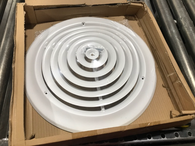 Photo 2 of 12 Inch Round Vent Cover, Ceiling Diffuser HVAC Vent Duct Cover Replacement with Screws to Install, Fitting in 12 Inch Duct, Outer Dimensions 15-15/16"