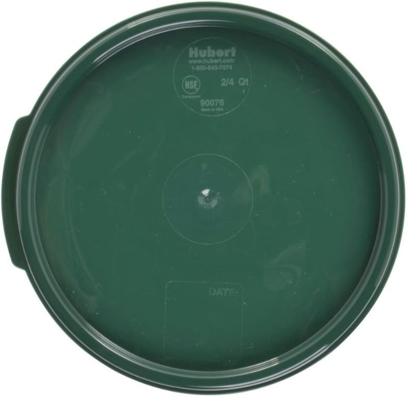 Photo 1 of 12 Pack -HUBERT 2 and 4 qt Green Plastic Round Container Lid - 7 5/8"Dia
