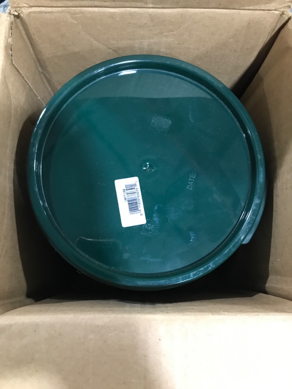 Photo 2 of 12 Pack -HUBERT 2 and 4 qt Green Plastic Round Container Lid - 7 5/8"Dia
