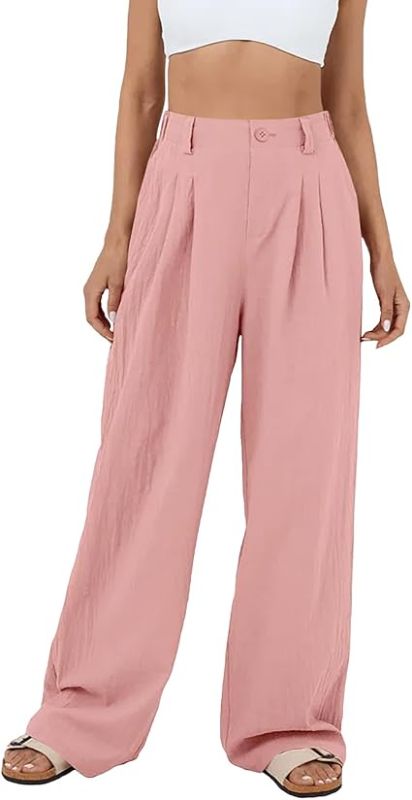 Photo 1 of Cicy Bell Women's Wide Leg Pleated Pants Casual High Waisted Loose Flowy Pants with Pockets
