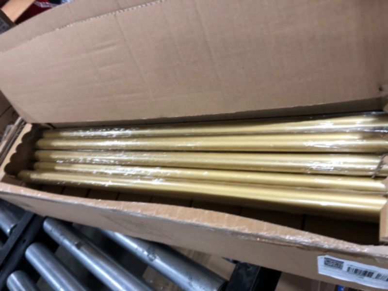 Photo 1 of 4 Pack Curtain Rods for Windows 48 to 86 Inches?4-7.2 Feet?, 1 Inch Diameter Adjustable Single Window Rod, Decorative Drapery Rods, Crystal Diamond Finials, Gold 48-86" | 4 Pack Gold