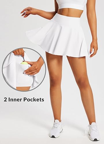 Photo 3 of BALEAF Women's Tennis Skirts High Waisted Tummy Control Pleated Golf Skorts for Woman with Shorts Pockets 