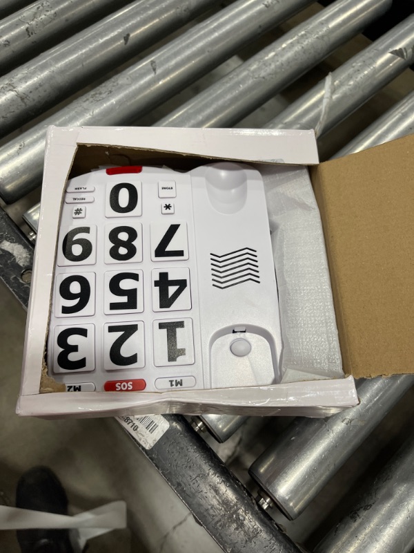 Photo 1 of Corded Big Button Landline Phones for Seniors Home, Single Line Easy to Read Desk Telephone for Visually and Hearing Impaired Old People, Wired Extra Louder Ringer Home Phone