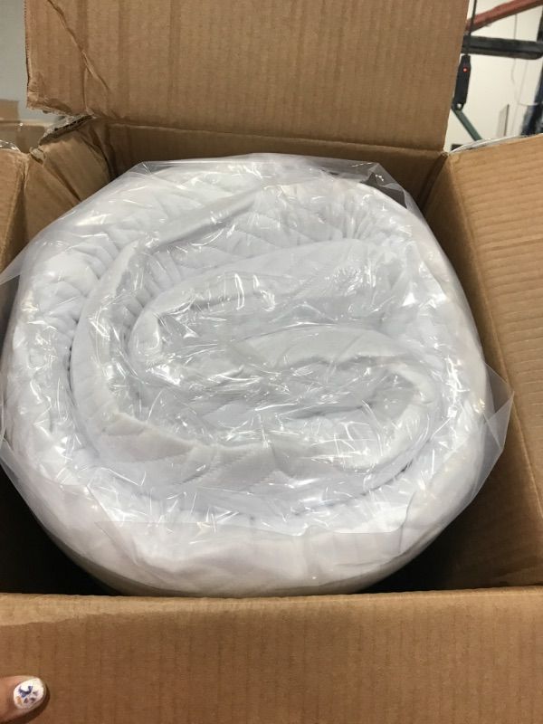 Photo 1 of 3 Inch Twin XL Memory Foam Mattress Topper, Ventilated Foam Topper with Viscose Made from Bamboo Cover, Mattress Pad with 18'' Deep Pocket, White