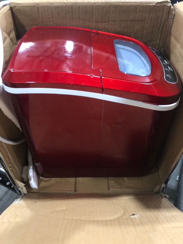Photo 1 of VIVOHOME 26 lbs./day Countertop Portable Ice Cube Maker in Red