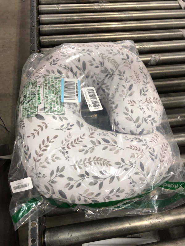 Photo 1 of Boppy Nursing Pillow Original Support, Gray Taupe Leaves, Ergonomic Nursing Essentials for Bottle and Breastfeeding
