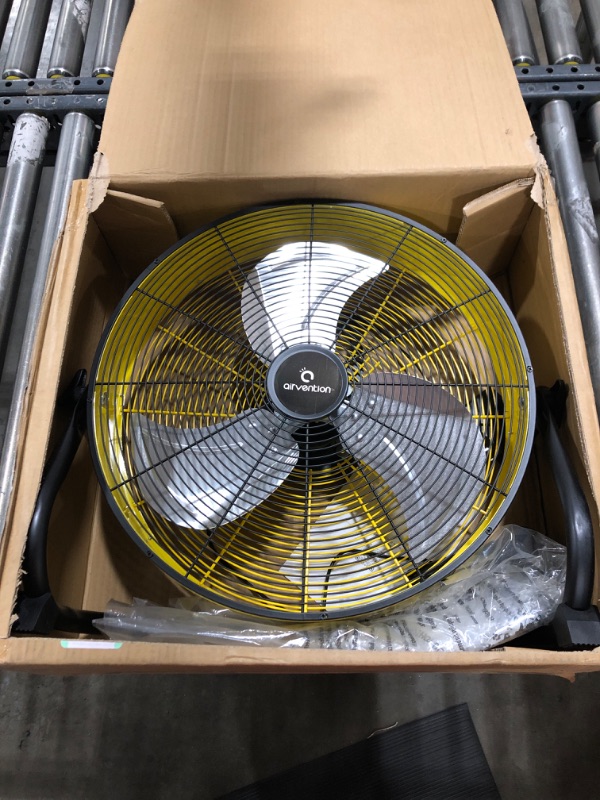 Photo 1 of 15600mAh Rechargeable Battery Operated Floor Fan, 16 inch Yellow Industrial High Velocity Drum Fan