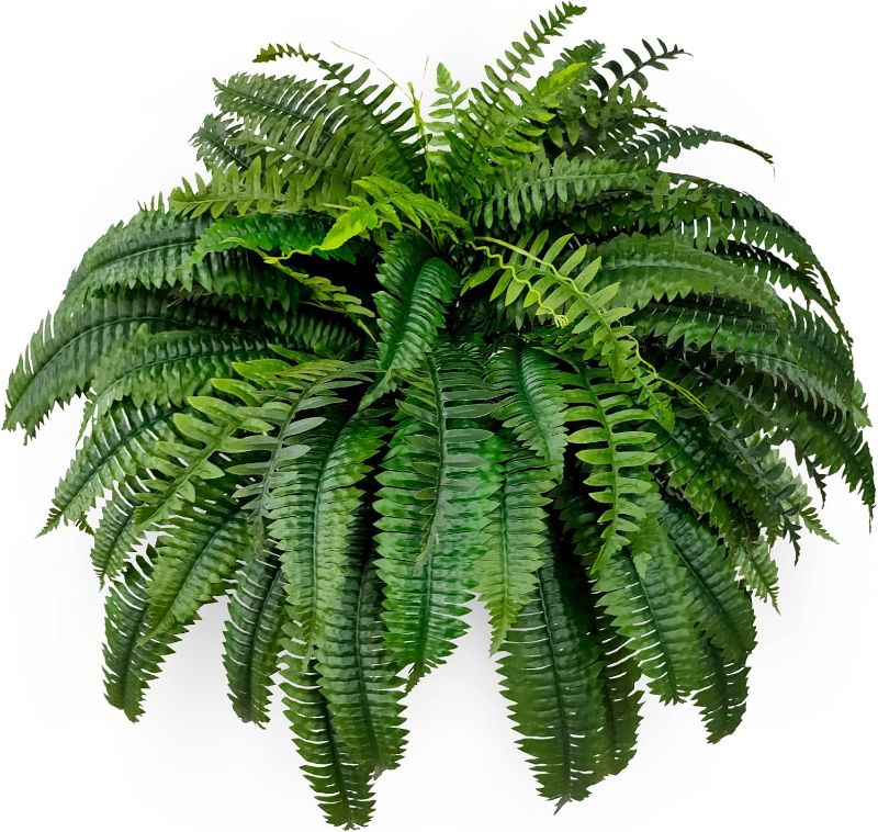 Photo 1 of  Silky Artificial Boston Fern Bush, 48Inch Artificial Plants, Suitable for Decorating Office, Patio, Living Room Faux Greenery, 88Branches…
