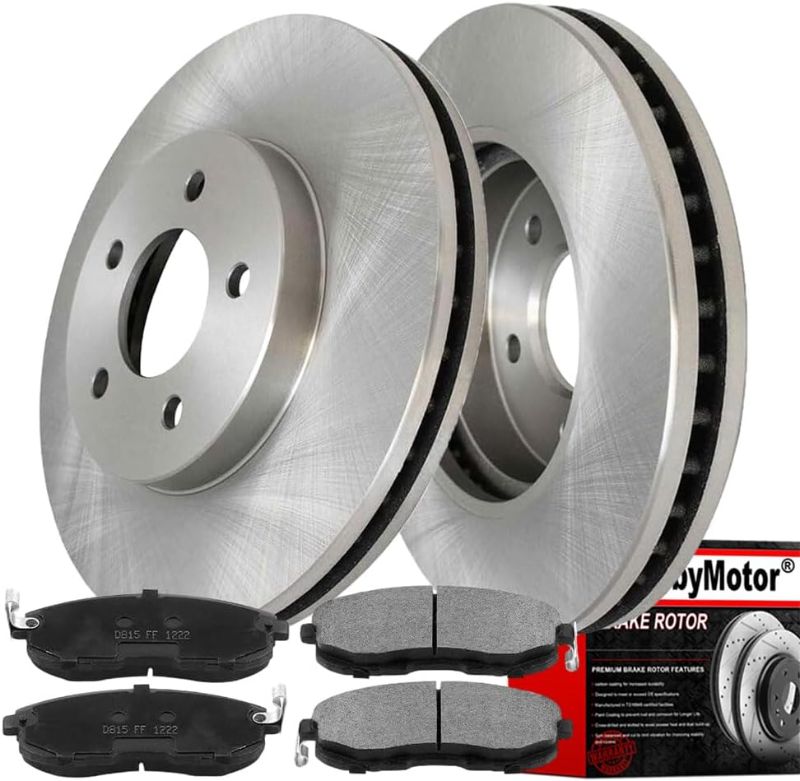 Photo 1 of ***DIRTY*** 296mm Front Brake Kit Rotors and Brake Pads Replacement for 2007-2012 Nissan Altima, 2013 Nissan Altima (S Coupe Models Only?Vent Slotted Disc Brake Rotor + Ceramic Pads 31464, 12042096
