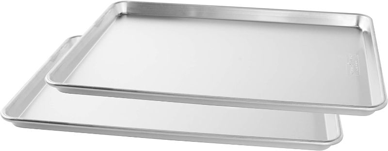 Photo 1 of ***17x11***  ***product similar to the original photo / dirty*** Nordic Ware Naturals Big Baking Sheet, 2 Pack, Silver
