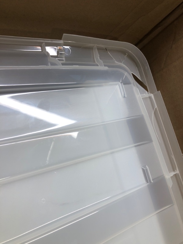 Photo 4 of 6 Pack 53qt Clear View Plastic Storage Bin with Lid and Secure Latching Buckles
