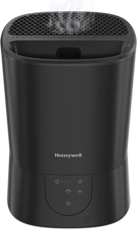 Photo 1 of ***dirty and used*** Honeywell Easy-to-Care Filter Free Warm Mist Humidifier, Medium Rooms, 1.5 Gallon Tank – Humidistat for Bedroom, Home or Office Black
