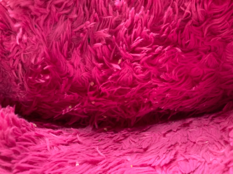 Photo 3 of ***VERY USED AND DIRTY*** Noahas Fluffy Hot Pink Rug for Living Room 8x10 Area Rugs,Thick Plush Shag Rug,Large Living Room Rugs,Big Fuzzy Carpet,Shaggy Rugs for Bedroom,Soft Comfy Kids Rugs Nursery Rug Living Room Decor 8x10 Feet Hot Pink