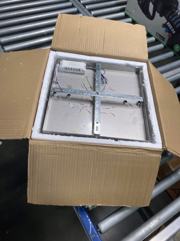 Photo 4 of ****USED***FOR PARTS ONLY***AS IS ALL SALES ARE FINAL***NO RETURNS*** Finktonglan Mini Crystal Chandelier, Modern Small Chandeliers Ceiling Light Fixture Square Flush Mount Ceiling Lights for Hallway Bedroom Dining Room Foyer Kitchen (E26)