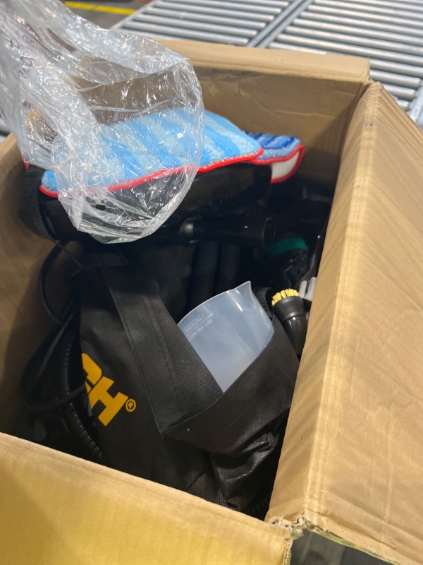 Photo 3 of ****USED** McCulloch MC1375 Canister Steam Cleaner with 20 Accessories, Extra-Long Power Cord, Chemical-Free Cleaning for Most Floors, Counters, Appliances, Windows, Autos, and More, 1-(Pack), Black
