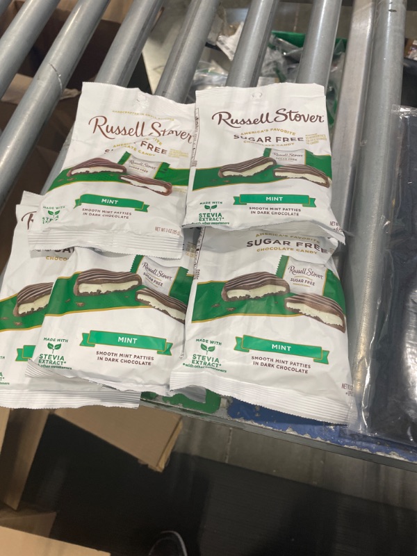 Photo 1 of 5 Bags Russell Stover Sugar Free Dark Chocolate Mint Patties with Stevia, 3 Ounce Bag Mint Patties 3 Ounce (Pack of 1)