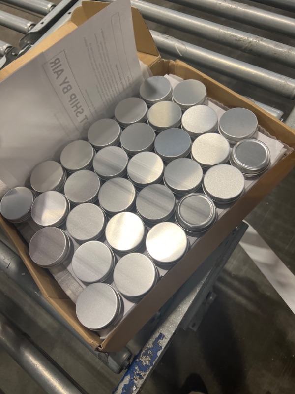 Photo 1 of 102 Pack Round Cans with Screw Lid 1 Oz Aluminum Metal Tins DIY Food Candle Containers for Lotion Bars, Balms, Salve, Spices, Beard Balm, Crafts with 4 Markers 5 Sheets Label Stickers (Silver)