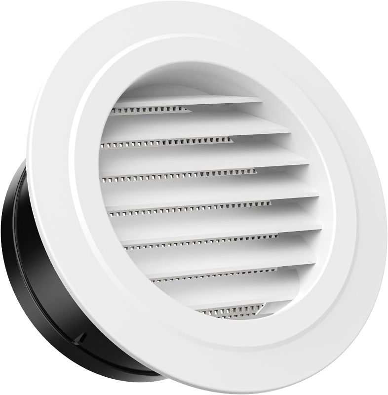 Photo 1 of  5 inch soffit vent round vent, 5-inch external wall vent extension exhaust vent with Built-in a Fly Screen for Bathroom Office Home