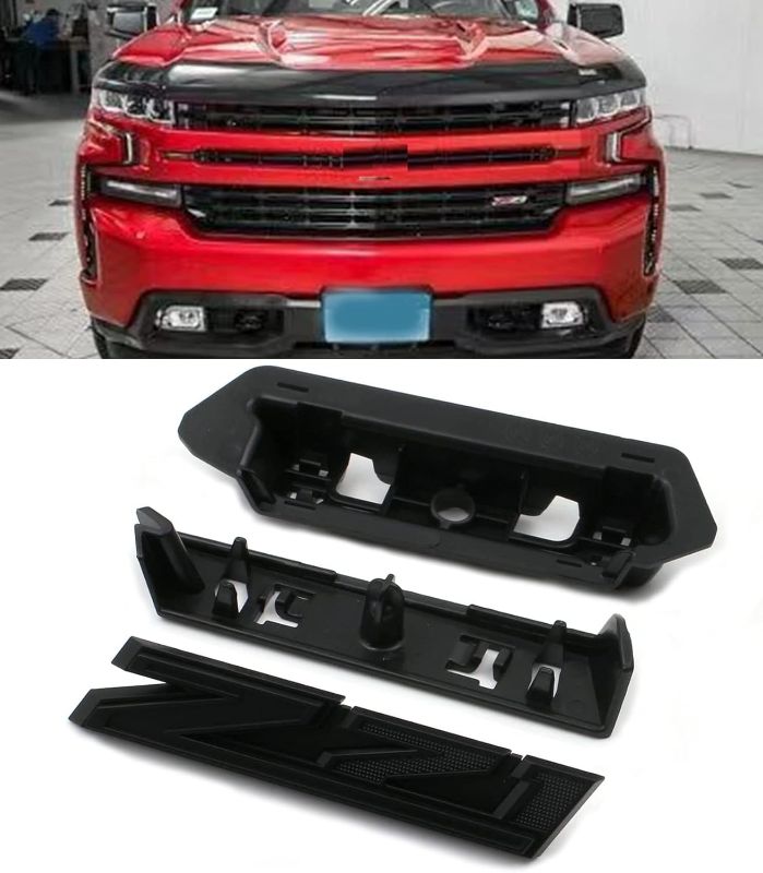 Photo 1 of 1 OEM Grille Z71 Front Emblem 3D Badge Compatible with 2019-2025 Silverado Tahoe Suburban RST 1500 HD 2500 HD 3500HD 84384428 (Black)