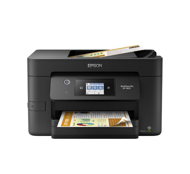 Photo 1 of  EPSON® WORKFORCE® PRO WF-3820 WIRELESS COLOR INKJET ALL-IN-ONE PRINTER, BLACK LARGE WORKFORCE PRO WF-3820 - NEW
