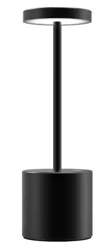 Photo 1 of 10.25 in. Black Table Lamp Aura LED Wireless Brilliance