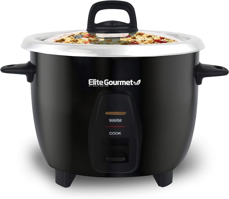 Photo 1 of ****USED*** Elite Gourmet ERC2010B Electric Rice Cooker with Stainless Steel Inner Pot Makes Soups, Stews, Porridge's, Grains and Cereals, 10 cups cooked (5 Cups uncooked), Black