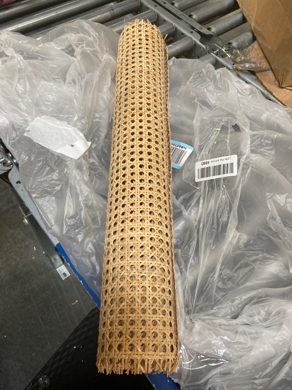 Photo 2 of 24" Width Natuaral Rattan Webbing for Caning Projects |24" W x 2 ft L | Pre - Woven Open Mesh Cane - Cane Webbing Sheet- Natural Rattan Cane Webbing roll