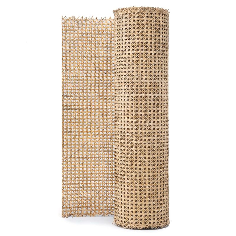 Photo 1 of 24" Width Natuaral Rattan Webbing for Caning Projects |24" W x 2 ft L | Pre - Woven Open Mesh Cane - Cane Webbing Sheet- Natural Rattan Cane Webbing roll