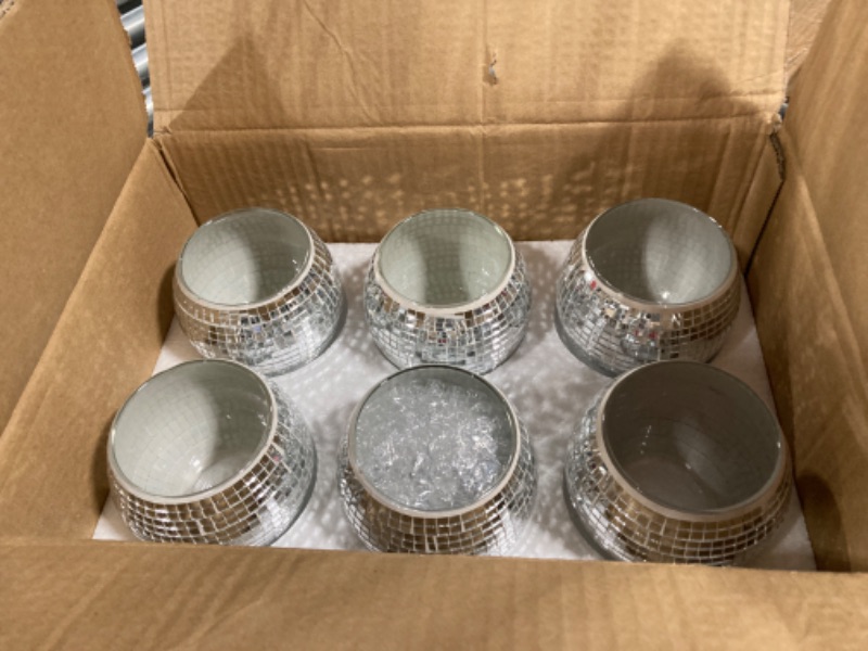 Photo 1 of 6Pcs 3x4Inch Disco Ball Flower Glass Vases, 10Pcs Mirror Disco Balls, Disco Ball Table Decor Candle Holder Glass Vase for Wedding Centerpieces Home Party Birthday Decoration