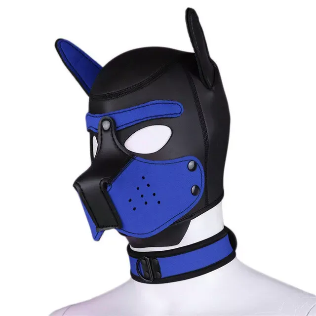 Photo 1 of **missing snout**Neoprene Puppy Hood Role Play Dog Mask Puppy Cosplay Full Head with Neck Cover