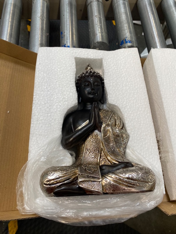 Photo 3 of JORAE Seated Buddha Statue Buddhism Thai Meditating Home and Garden Decorative Sculpture Praying Collectibles Figurines, 9.5 Inches, Polyresin