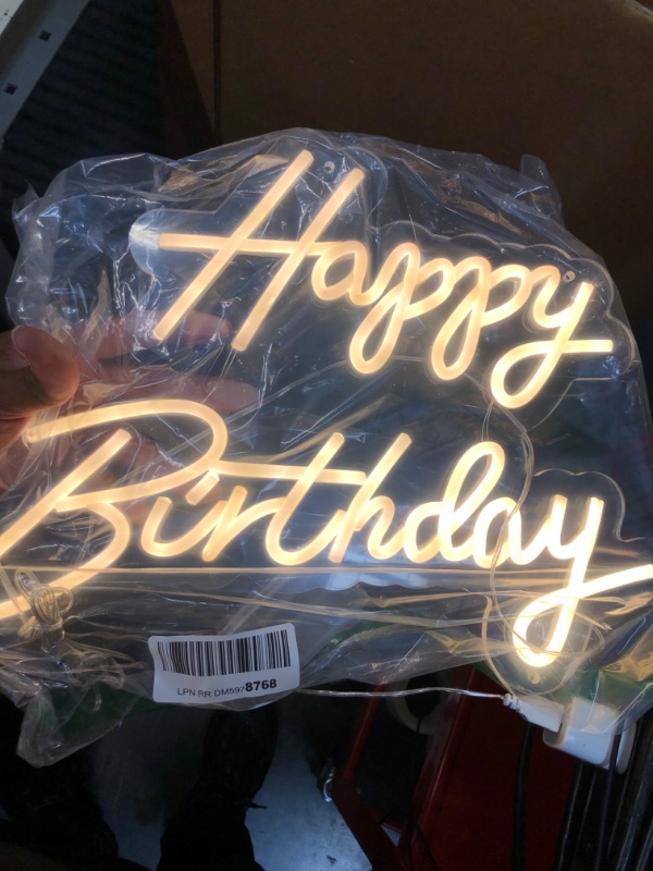 Photo 3 of  Happy Birthday LED Neon Sign,