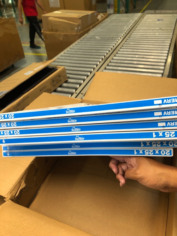 Photo 4 of Aerostar 20x25x1 MERV 8 Pleated Air Filter, AC Furnace Air Filter, Actual Size: 19 3/4"x 24 3/4" x 3/4", (Pack of 6)
