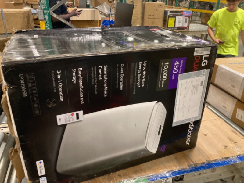 Photo 1 of LG Dual Inverter Portable Air Conditioner Unit for Medium Rooms, Bedroom, Office, Kitchen, Dining Room, 115V, Cools up to 500 Sq. Ft., 3 Speeds, 24-hour Timer, with Wi-Fi Control and Remote, White 1 Count (Pack of 1) Inverter