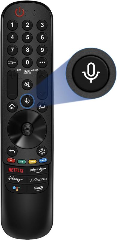 Photo 1 of ****USED** New Replacement LG TV Remote for All LG Smart TVs, LG Magic Remote Control MR22GA/GN with Voice and Pointer Function. Compatible with All 2018-2022 LG Smart TVs. ThinQ OLED WebOS UHD. 1-Year Warranty.